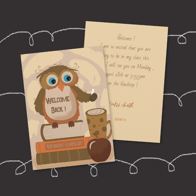 Välkommen Tillbaka Brun Uggla Lärare Inbjudan (Welcome Back Brown Owl Teacher Invitation (printed version) .)