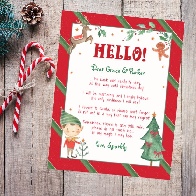 Välkommen tillbaka Elf Hej Jul Elf Personlig (hello from your Christmas elf, customize and personalize christmas elf letter, welcome your elf)