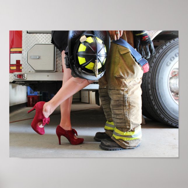 Välkommen tillbaka Firefighter Kiss A Fireman Högk Poster (Framsidan)