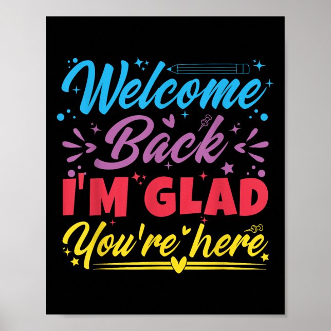 Välkommen tillbaka, jag är glad att du är här förs poster (Framsidan)
