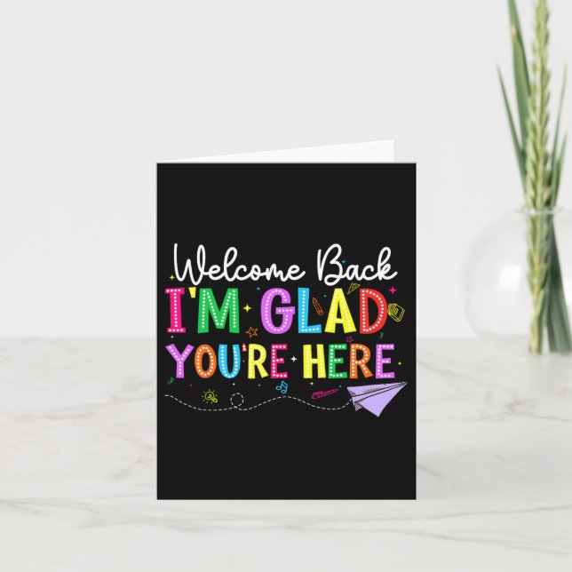 Välkommen tillbaka Jag är glad att du är här Tillb Kort (Framsida)