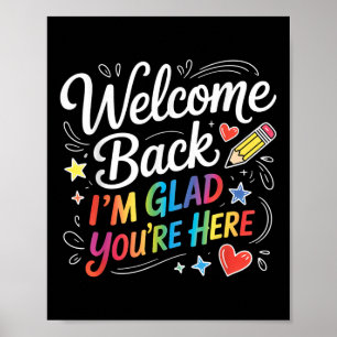 Välkommen tillbaka Jag är glad att du är här Tillb Poster