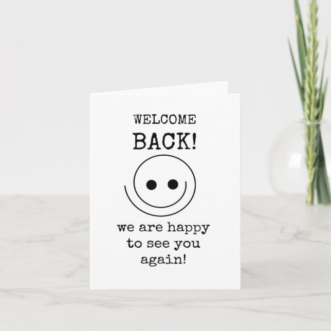 Välkommen tillbaka, Lycklig för att se dig igen, k Kort (Framsida)