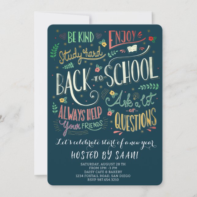 Välkommen tillbaka skolutflykt inbjudningar (Framsida)