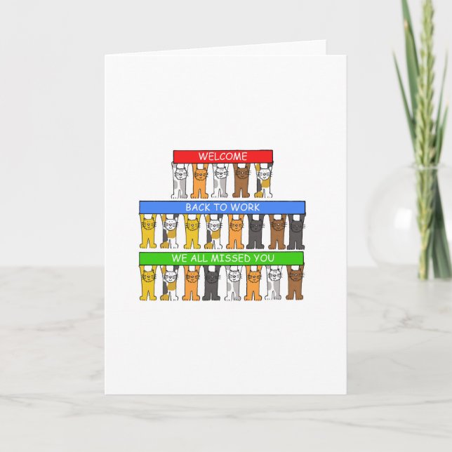 Välkommen tillbaka till jobbet Vi missade alla kat Kort (Framsida)