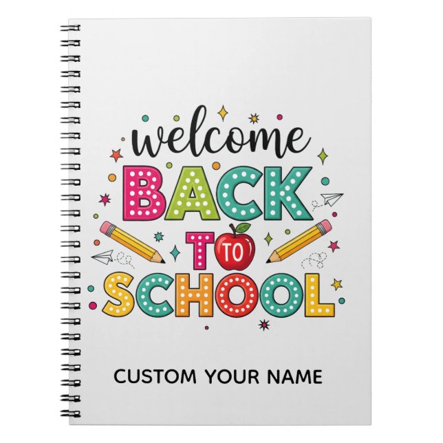 Välkommen tillbaka till skolan anteckningsbok (Framsidan)