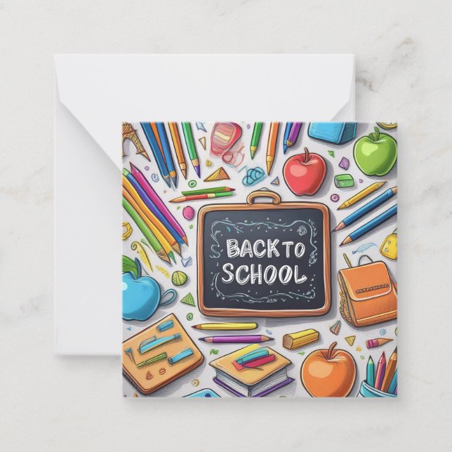 Välkommen tillbaka till skolan! anteckningskort (Framsida)