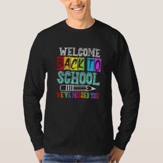 Välkommen tillbaka till skolan elever lärare pojka t shirt