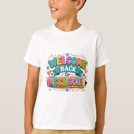 Välkommen Tillbaka Till Skolan Färgrik Penntypogra T Shirt