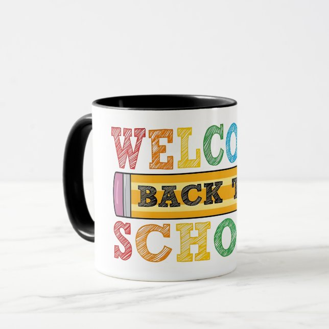 Välkommen Tillbaka Till Skolan – Pennillustration Mugg (Framsida vänster)