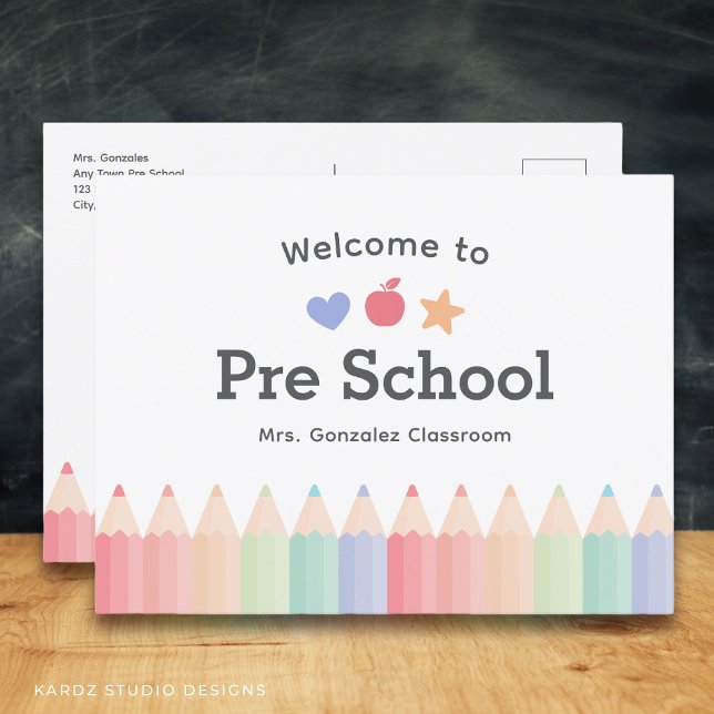 Välkommen Tillbaka till Skolan Postkortsmall Vykort (Add your name and school name. Your address and message on the back.)
