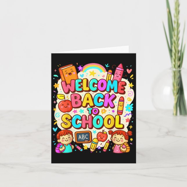 Välkommen tillbaka till skolan rolig design för al kort (Framsida)
