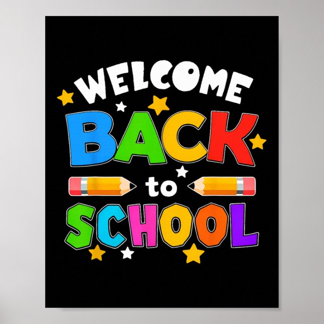 Välkommen Tillbaka Till Skolan Rolig Lärare Studen Poster (Framsidan)