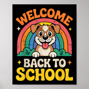Välkommen Tillbaka Till Skolan Söt Hund Barn Kul F Poster