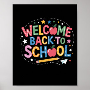 Välkommen tillbaka till skoltröja söt färgrik graf poster