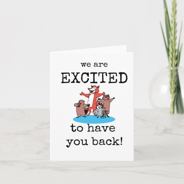 Välkommen tillbaka, vi är glada över att du är til kort (Framsida)