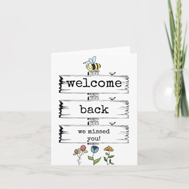 Välkommen tillbaka, vi missade dig, Cute Card Kort (Framsida)