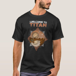 Välkommen Titan Retro Space Art Sci Fi T-Shirt