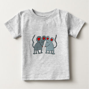 Välkommen Valentine Mice Ruffle Småbarn Dress Tee Shirt