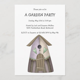 Välkommen Vår ・ Lila Birdhouse Inbjudningar