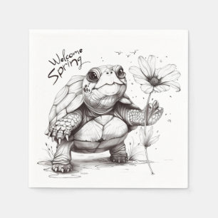 Välkommen Vår" Turtle Napkins! 🌼 🐢 Pappersservett
