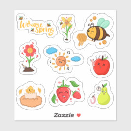 Välkommen vårens element set 2 planner klistermärken