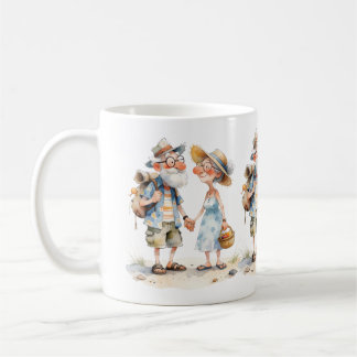 Välkommen Vattenfärgsscen med äldre par Kaffemugg