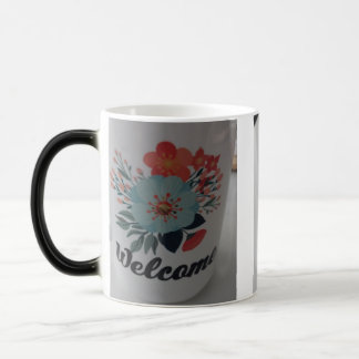Välkommen vintage blomkruka mugg