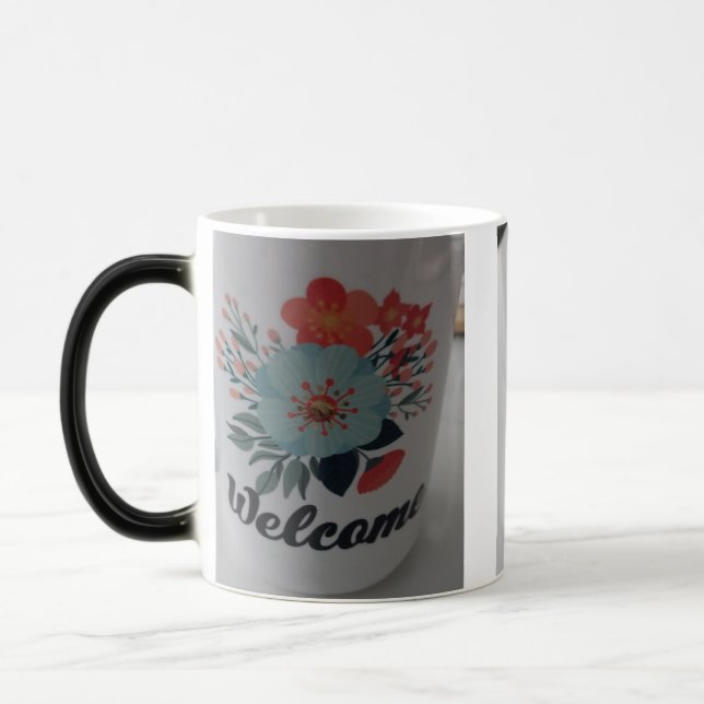 Välkommen vintage blomkruka mugg (Vänster)