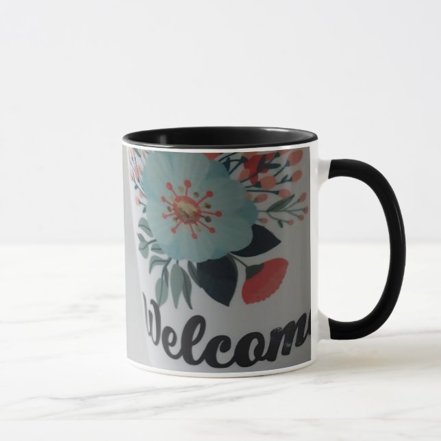 Välkommen vintage blomkruka mugg (Höger)