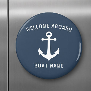 Välkommen Vintagen Nautical Anchor Boat Namn Magnet