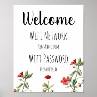 Välkommen WiFi-lösenord poster
