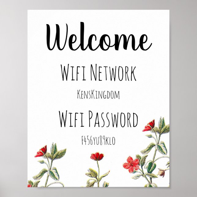 Välkommen WiFi-lösenord poster (Framsidan)