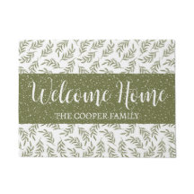 Välkommen Winter Cypress & Snowfall Mönster Grönt