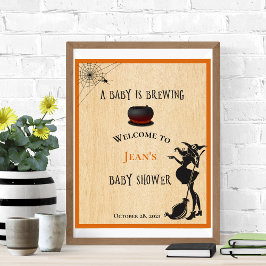 Välkommen Witch Brewing Halloween Baby Shower Poster