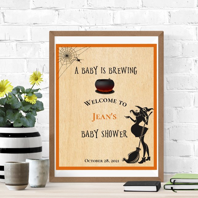 Välkommen Witch Brewing Halloween Baby Shower Poster (Skapare uppladdad)