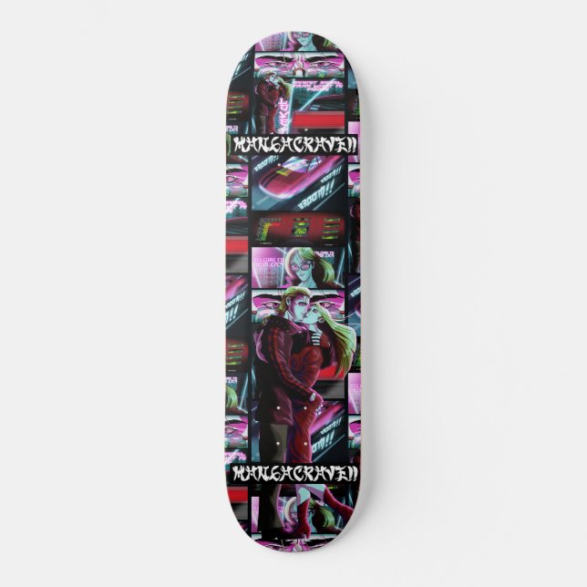 VälkommenTillNeonCity_röda laget tile_ Skateboard (Framsida)