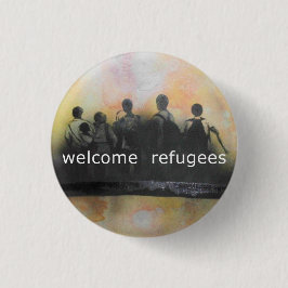Välkommet flyktingemblem knapp