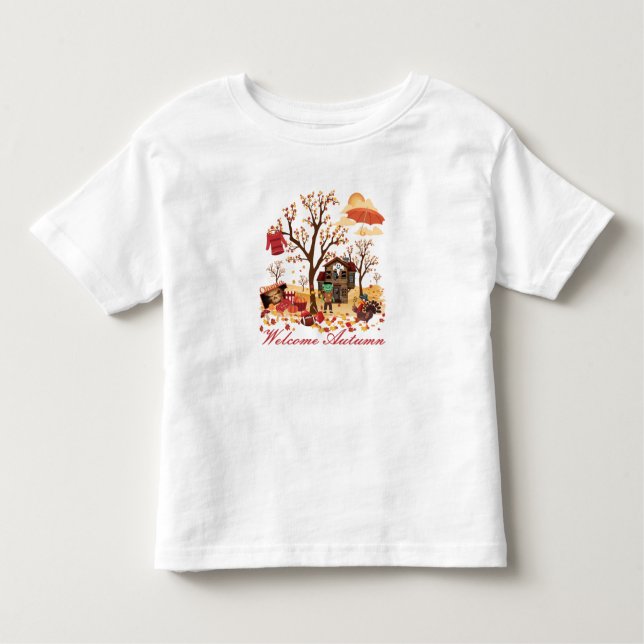 Välkommet höstnedgånglandskap t shirt (Framsida)
