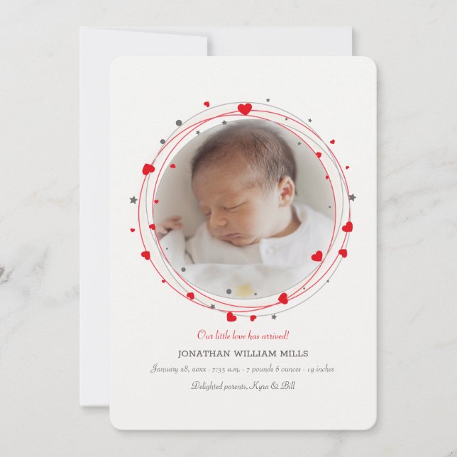 Välkommet med Kärlek foto-meddelande Inbjudningar (Framsida)