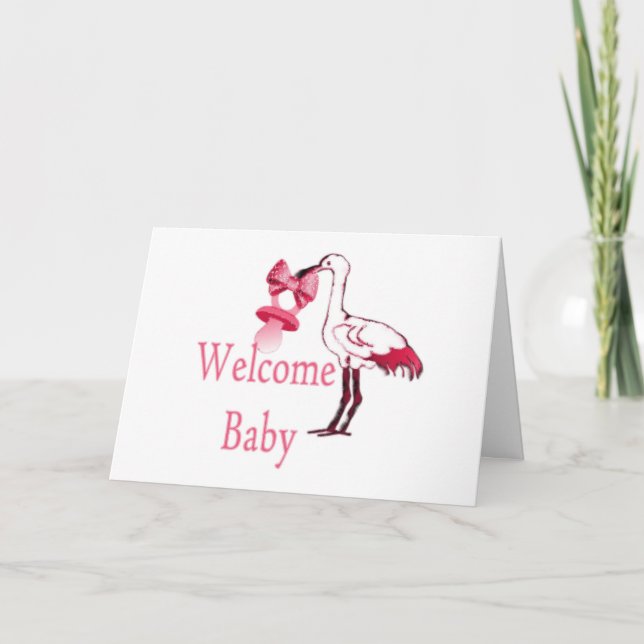 Välkommna babyrosor kort (Framsida)