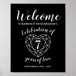 Välkomna 7 år av kärlek 7:e-årsdagen poster