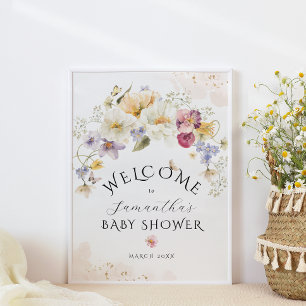 Välkomna av Bloom Wildbloms Rustic Baby Shower Poster