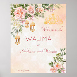 Välkomna av Ppastel kräm ro Moroccan-lyktor Poster