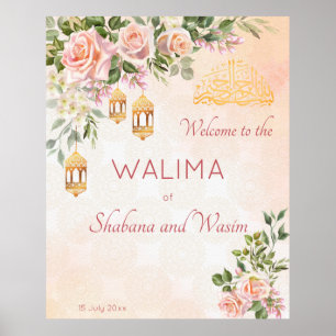 Välkomna av Ppastel kräm ro Moroccan-lyktor Poster