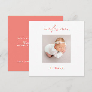 Välkomna Baby Namn Coral Ro Birth Notice