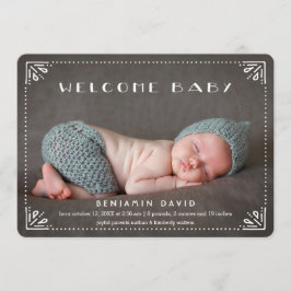 Välkomna Baby Sweetly Framed Birth-meddelande Meddelande
