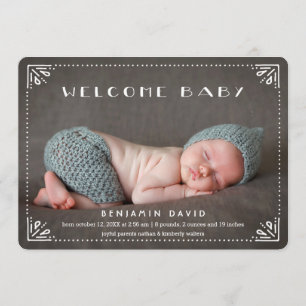 Välkomna Baby Sweetly Framed Birth-meddelande Meddelande