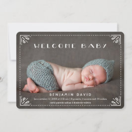 Välkomna Baby Sweetly Framed Birth-meddelande Meddelande