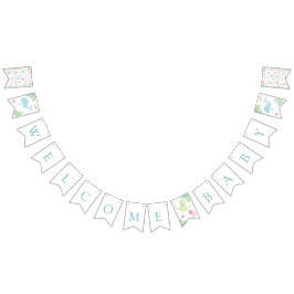 Välkomna Baby under Sea Baby Shower söt pastel Vimplar